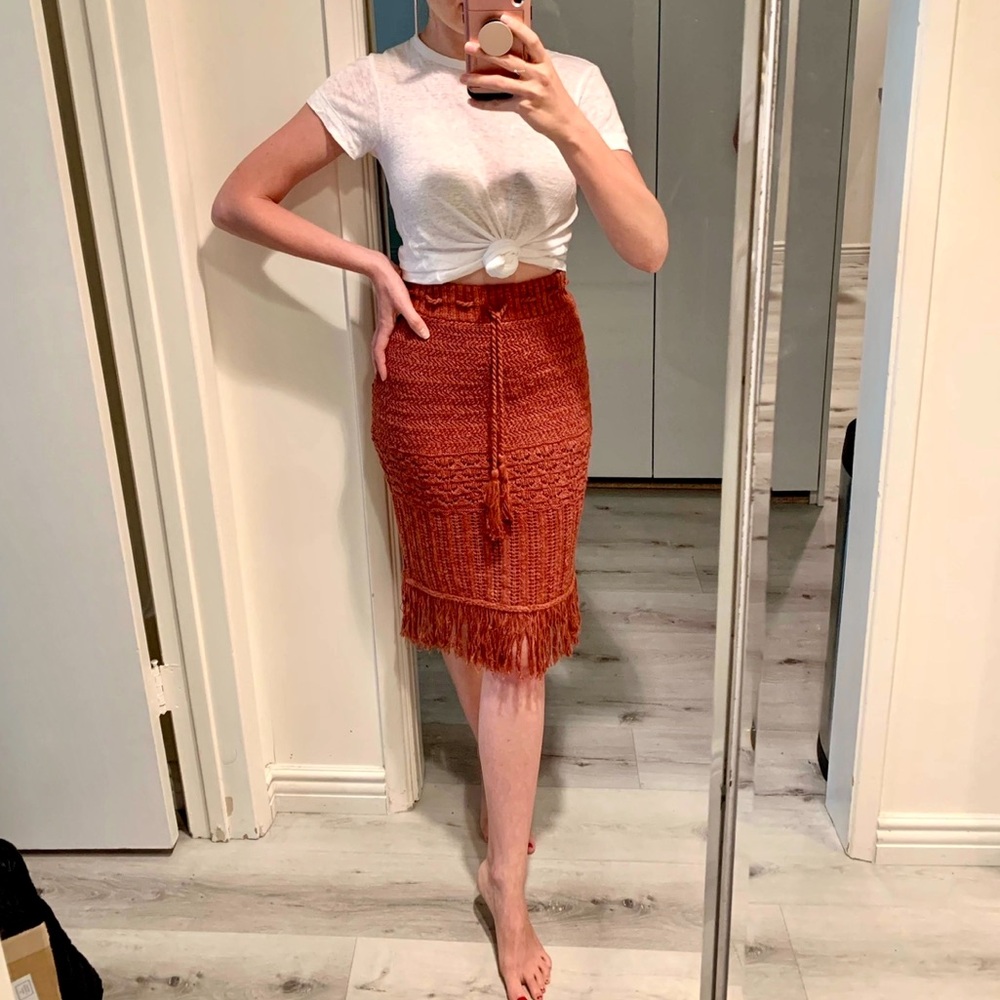 Abercrombie Rust Sweater knit skirt